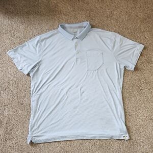 Puma Men's Light Blue Striped Pocketed Golf Polo Shirt - XXL